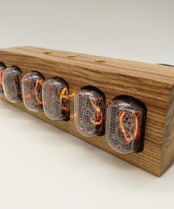 Messenger IN-12 Nixie Clock angle with Nixie tubes on