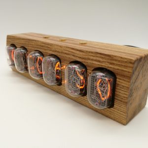 Messenger IN-12 Nixie Clock angle with Nixie tubes on