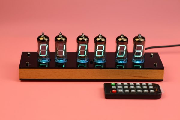 Assembled VFD Nixie Tube Clock IV-11 complete with remote control
